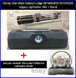 Disney Star Wars Galaxy's Edge REFORGED SKYWALKER Lightsaber Hilt Stand Shield