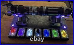 Star Wars Galaxy's Edge 2023 Lightsaber Stand And Kyber Crystal Holders BUNDLE